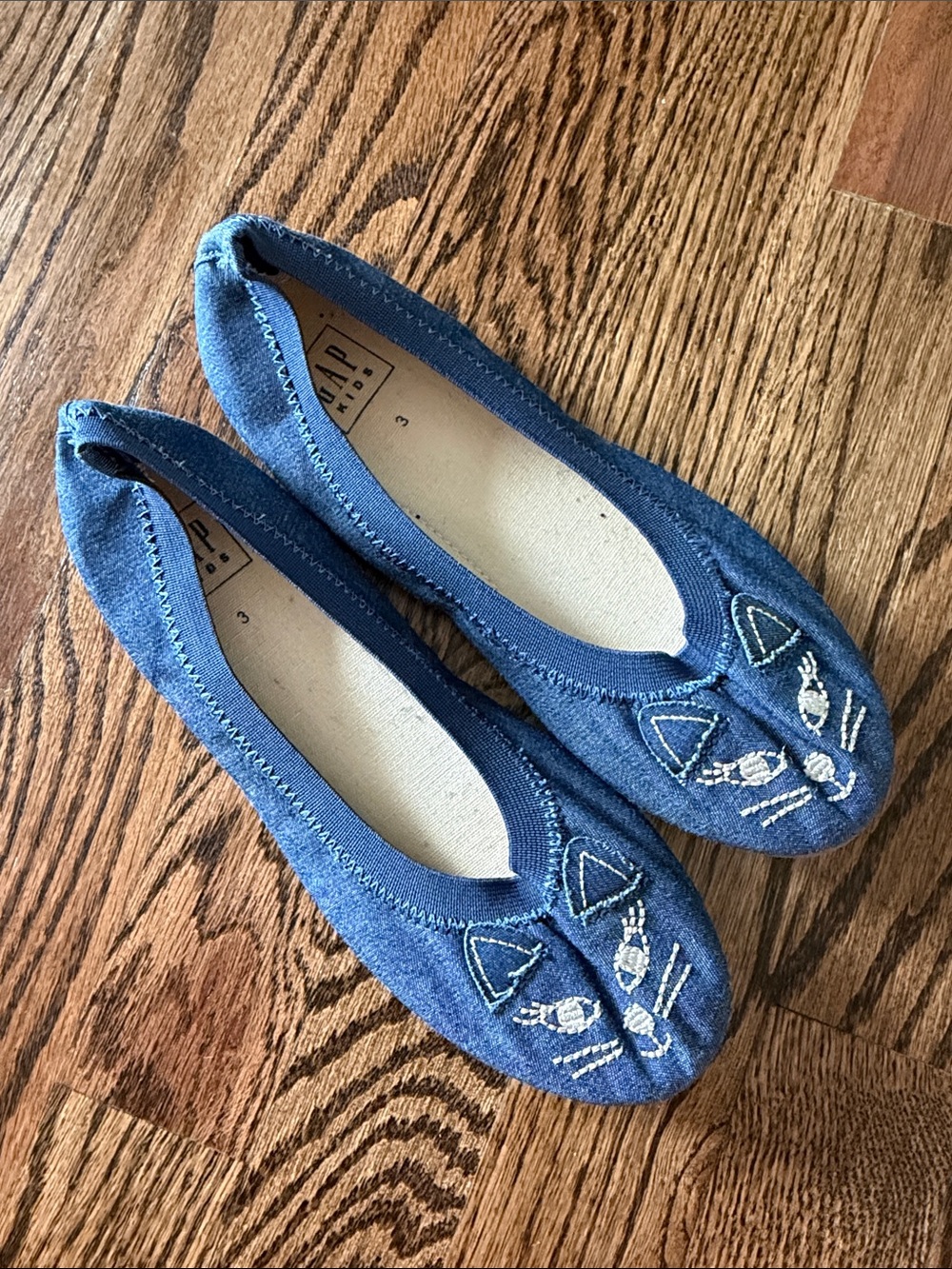 NEW Gap kids girls ballet flats cat shoes size 3